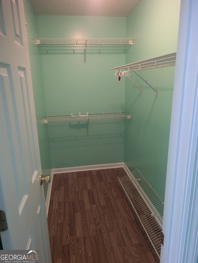 spacious closet featuring hardwood / wood-style flooring