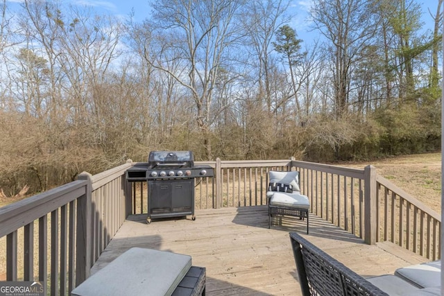 deck featuring area for grilling