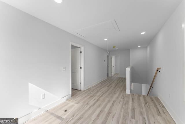 interior space with light hardwood / wood-style flooring