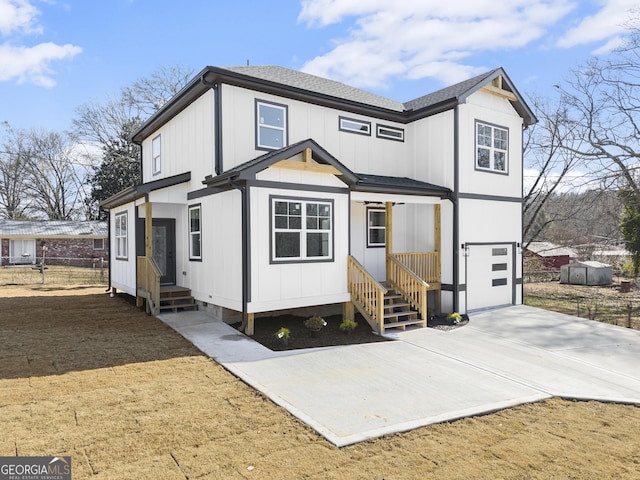 view of front of home with a garage