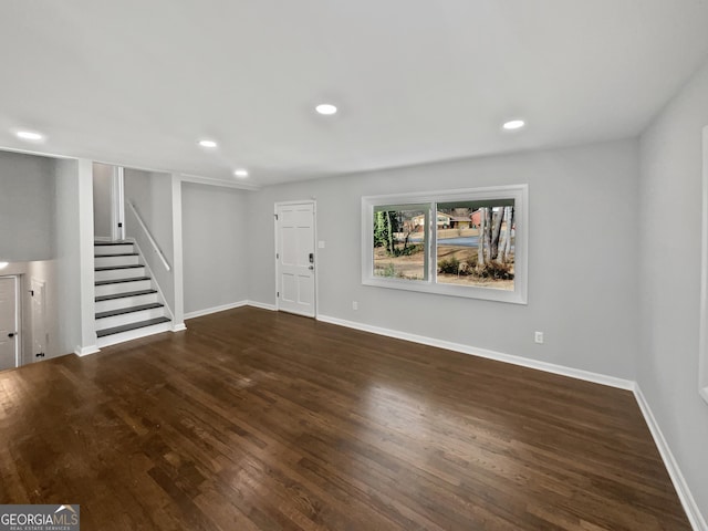 interior space featuring dark hardwood / wood-style flooring