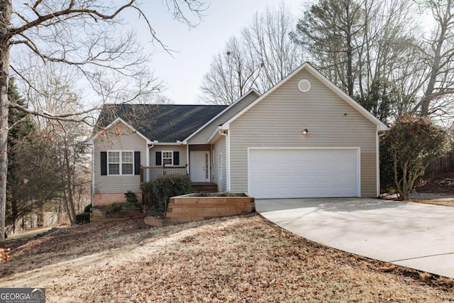 ranch-style house featuring a garage