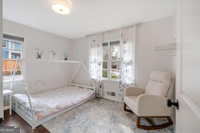 bedroom featuring hardwood / wood-style floors