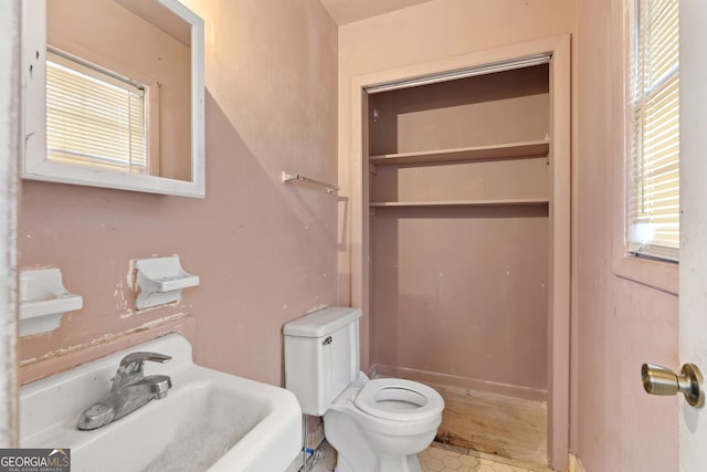 bathroom with sink and toilet