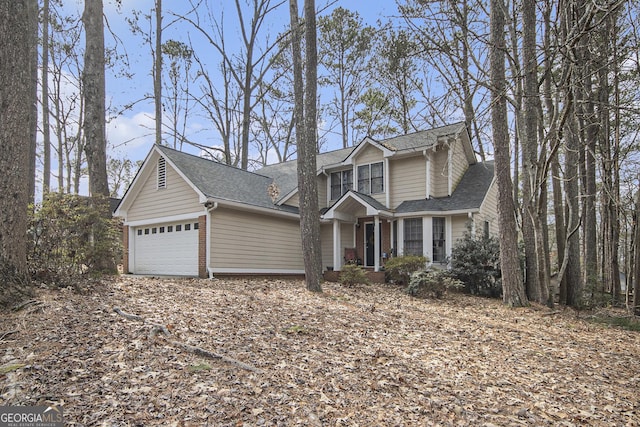 view of property featuring a garage