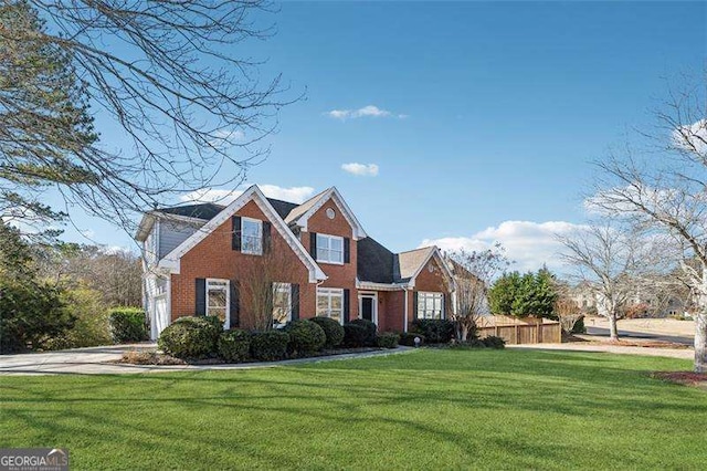 view of front of house with a front lawn