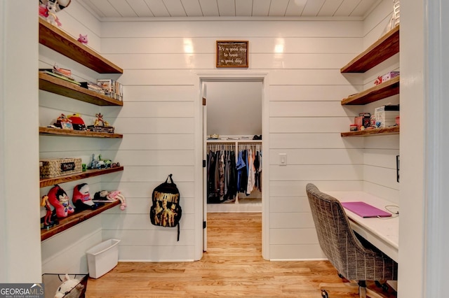 interior space featuring light wood-type flooring