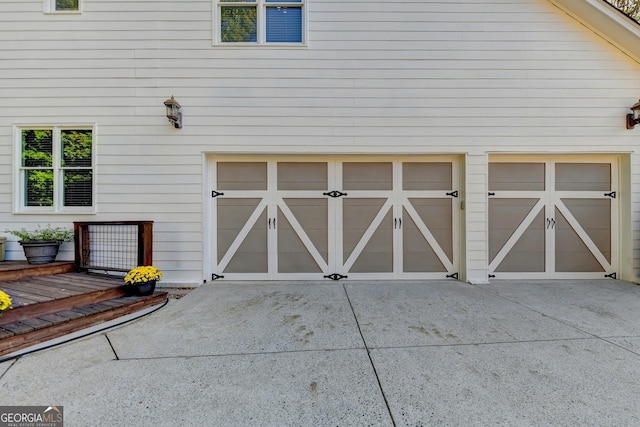 view of garage