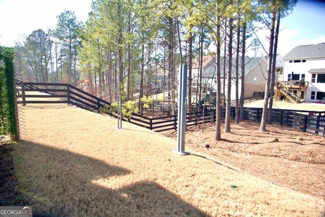 view of yard with a playground