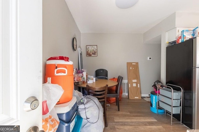 interior space with hardwood / wood-style floors