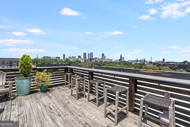 view of wooden deck