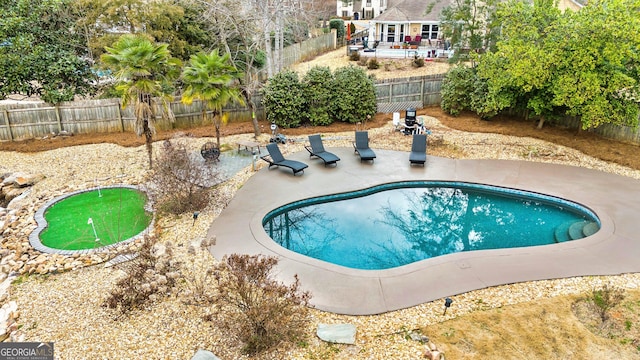 view of pool with a patio