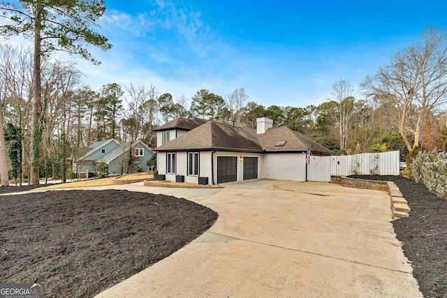 view of front facade with a garage