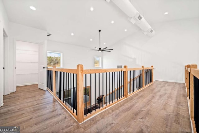 hall featuring light hardwood / wood-style flooring