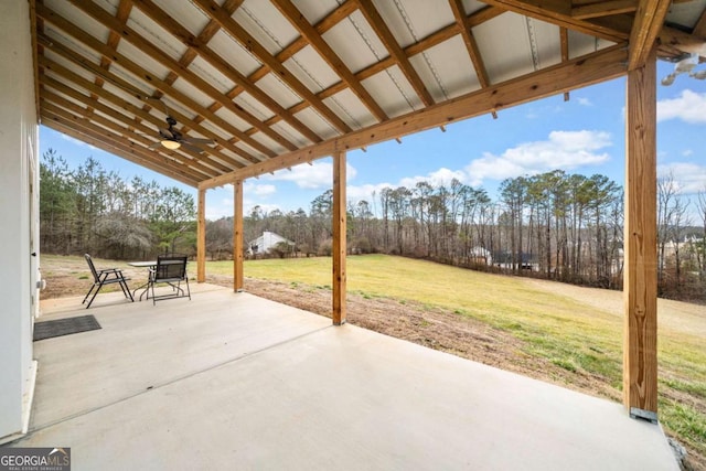 view of patio with ceiling fan