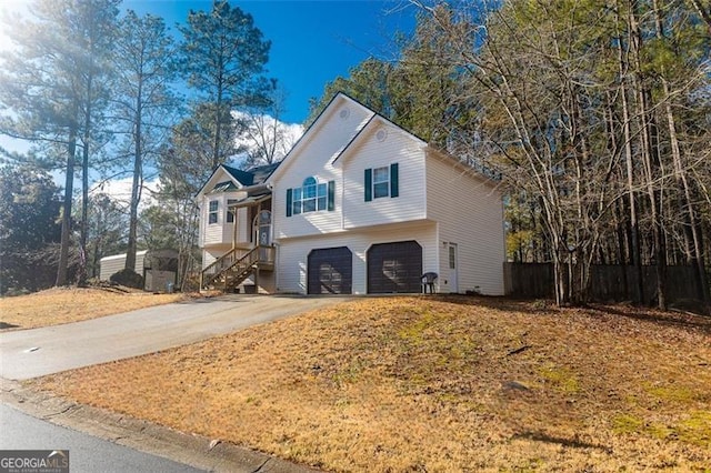 view of front of house featuring a garage