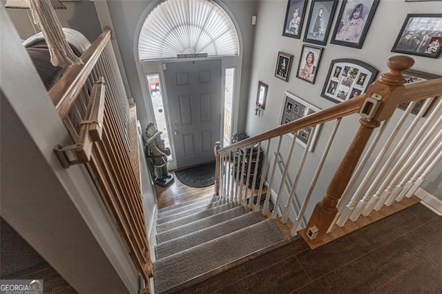 foyer featuring dark hardwood / wood-style flooring