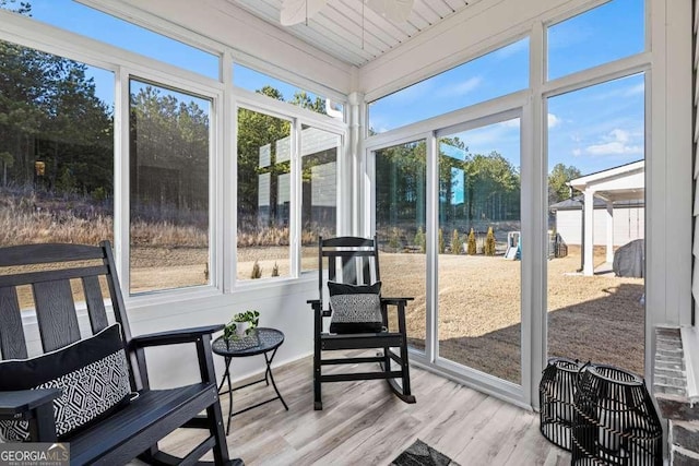 sunroom / solarium with plenty of natural light