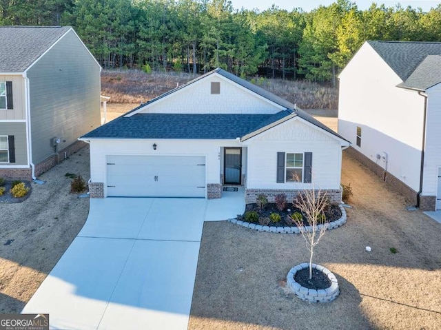 view of front of house with a garage