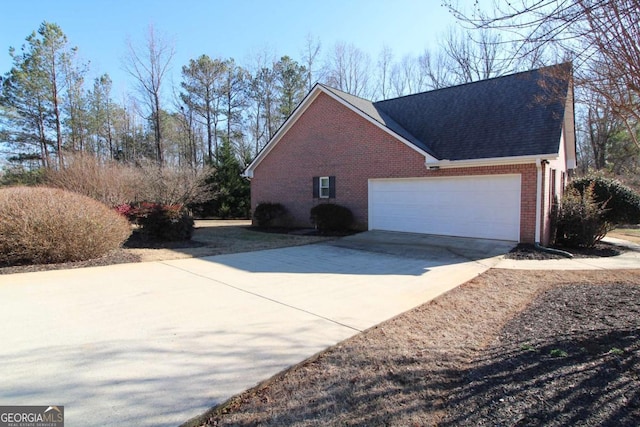 view of property exterior featuring a garage