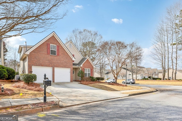 front of property with a garage