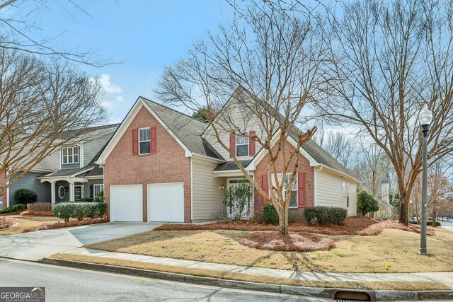 view of front property with a garage