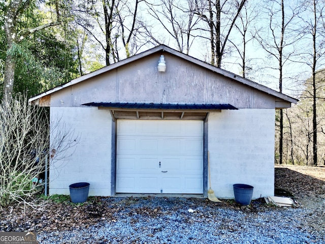 view of garage