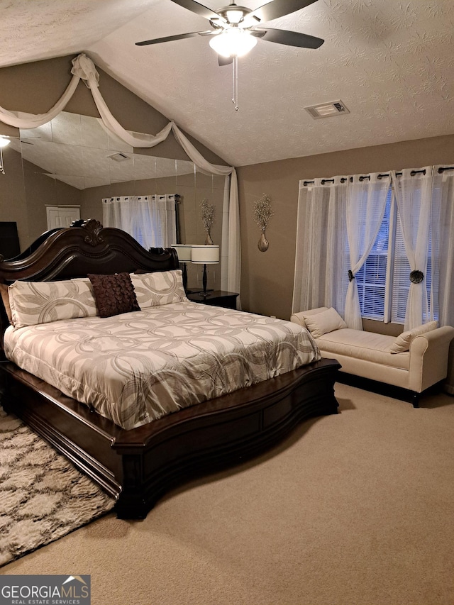1440 Steam Engine Way NE, Conyers, GA 30013 - carpeted bedroom featuring vaulted ceiling and ceiling fan