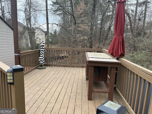 view of wooden deck