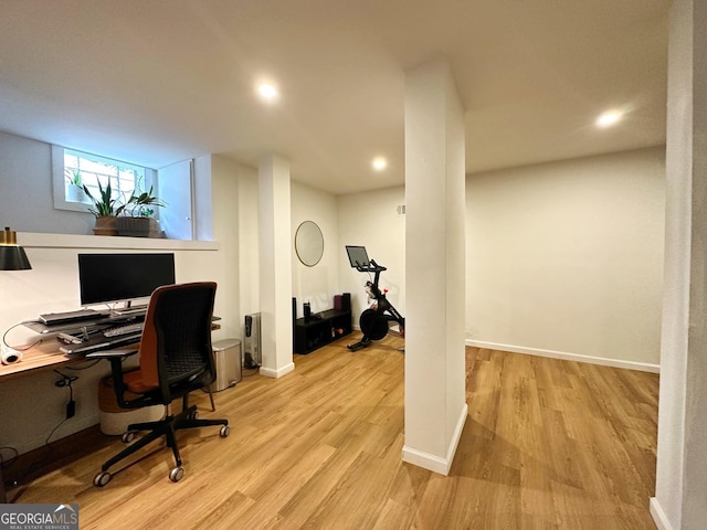 office featuring light hardwood / wood-style floors