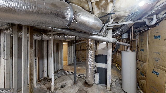 utility room with gas water heater