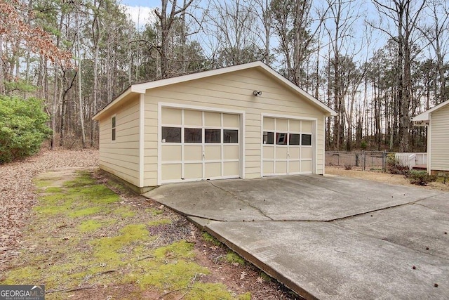 view of garage