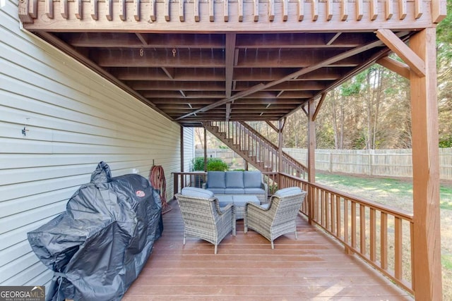 deck with outdoor lounge area