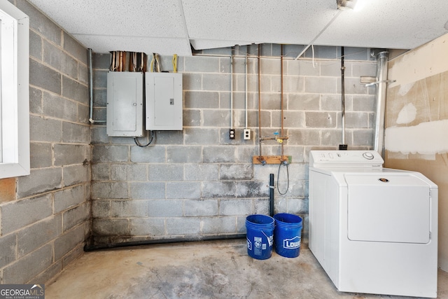 interior space featuring washer / clothes dryer and electric panel