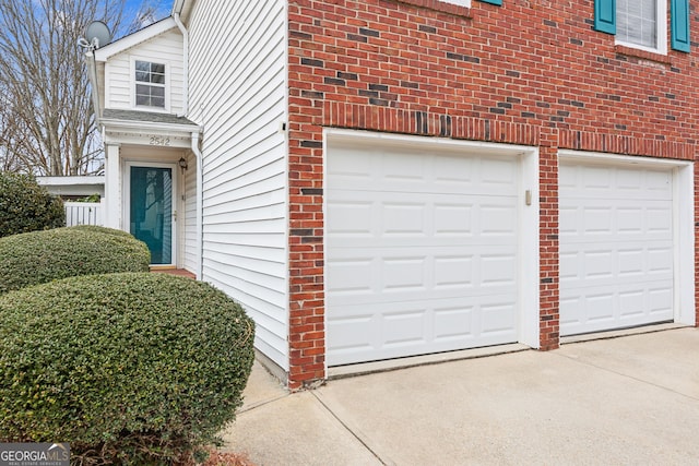 view of home's exterior with a garage