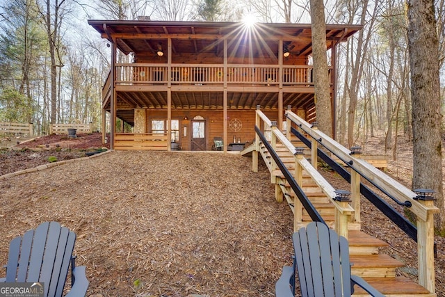 view of jungle gym featuring a deck