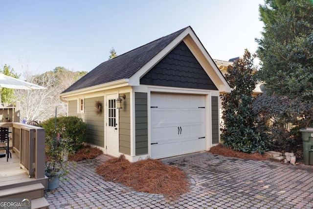 view of garage