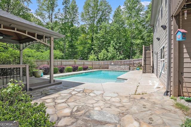 2753 Jubilee Ter, Bethlehem, GA 30620 - view of swimming pool featuring a fenced backyard, a patio, and stairs