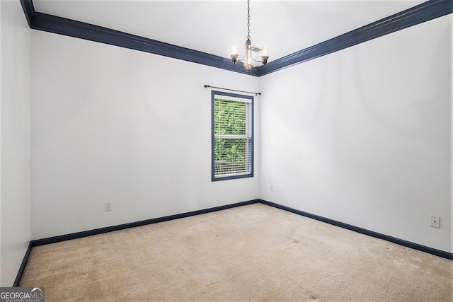 2753 Jubilee Ter, Bethlehem, GA 30620 - carpeted spare room with crown molding and a chandelier