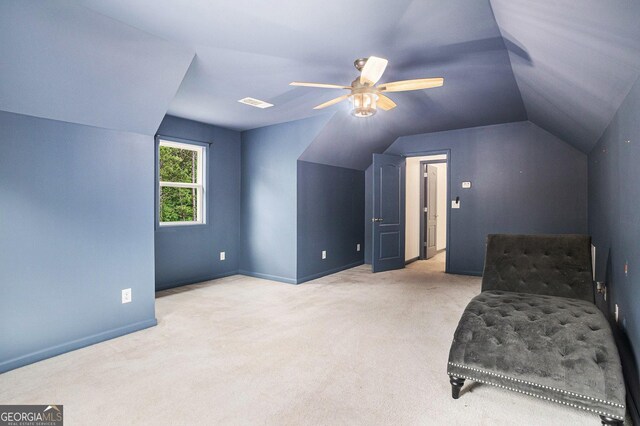 2753 Jubilee Ter, Bethlehem, GA 30620 - unfurnished room with lofted ceiling, light carpet, and ceiling fan