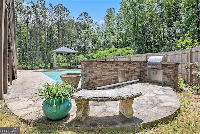 2753 Jubilee Ter, Bethlehem, GA 30620 - view of patio / terrace featuring area for grilling, an outdoor pool, and a gazebo