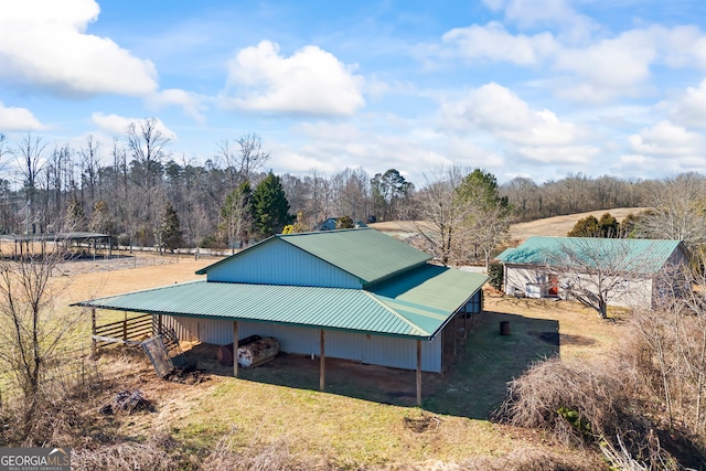 exterior space with a rural view