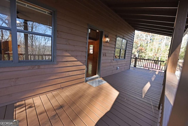 view of wooden deck