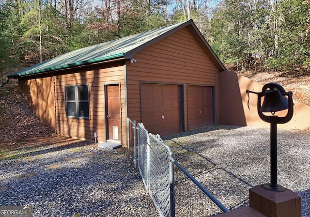 view of garage