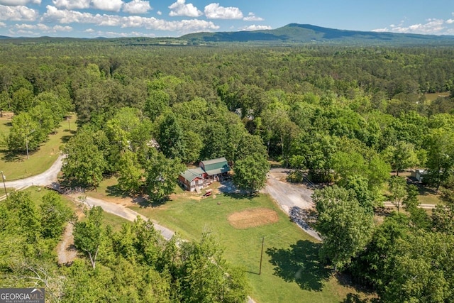 aerial view featuring a mountain view