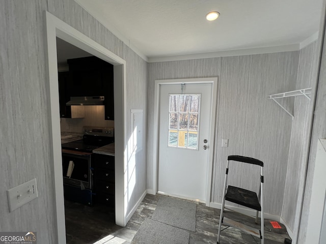 doorway to outside with hardwood / wood-style floors