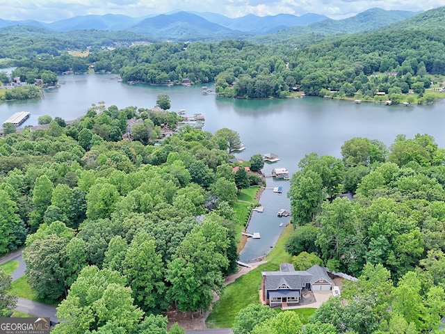 520 Long View Dr, Hiawassee, GA 30546 - drone / aerial view of a water and mountain view and a forest