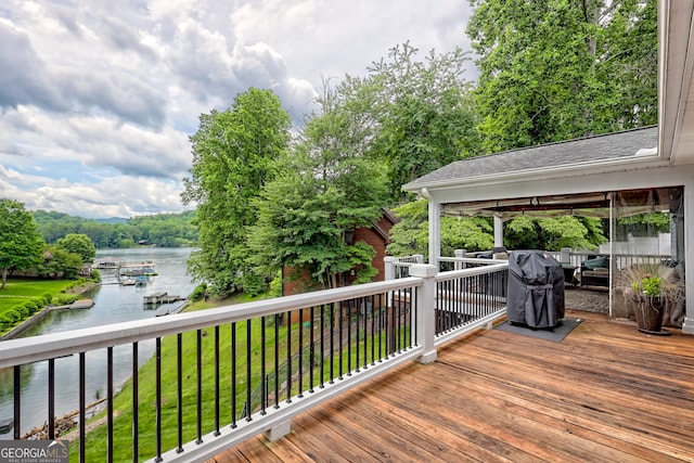 520 Long View Dr, Hiawassee, GA 30546 - wooden terrace with a water view