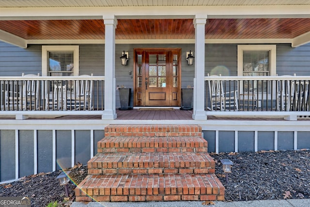 520 Long View Dr, Hiawassee, GA 30546 - view of exterior entry featuring covered porch