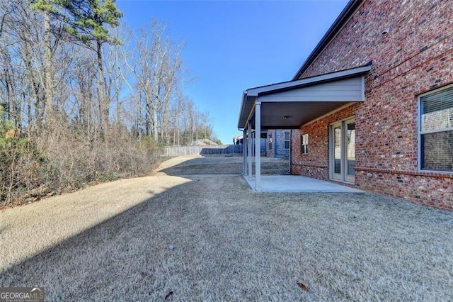 view of yard with a patio area